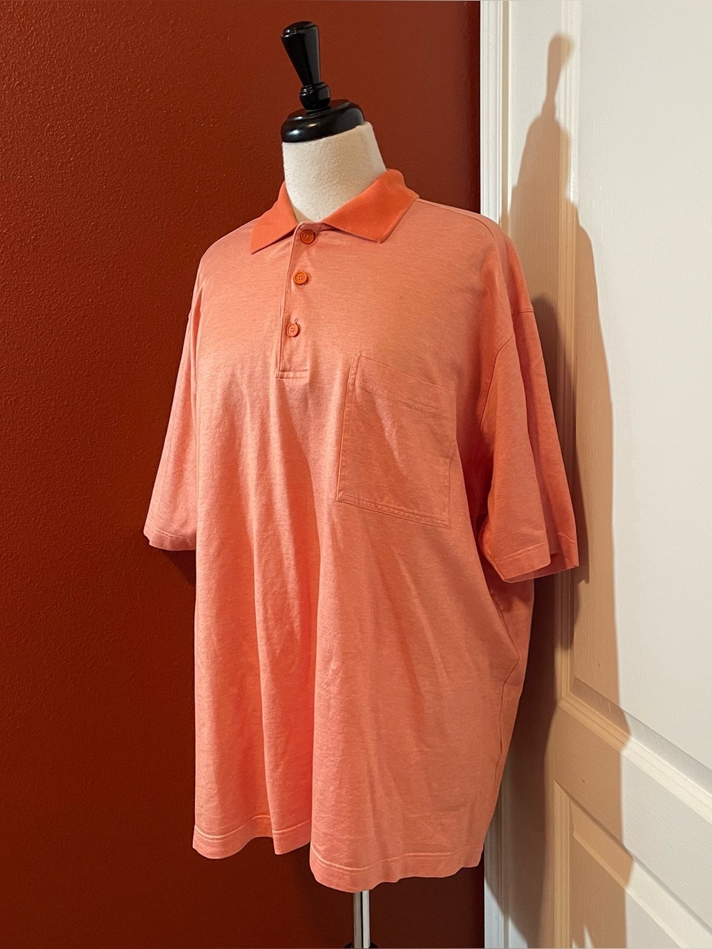 Paul &‎ Shark Yachting Men’s Classic Orange Pocket Italian Cotton Preppy Polo
